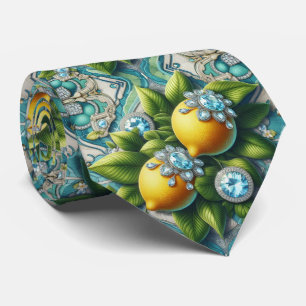 Corbata Art Deco Limón Amalfi Mediterráneo Diamantes