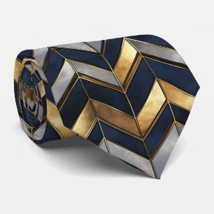 Corbata "Art Deco Luxury Design: Gold, Silver y Blue