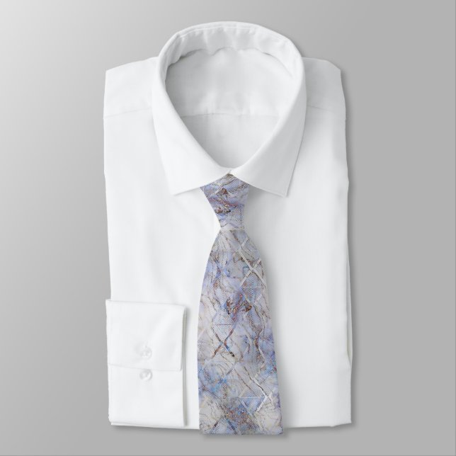 CORBATA ART DECO MARBLE LILAC DIAMONON ABSTRACT TIE (Atado)