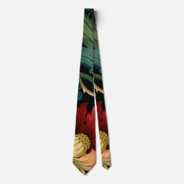 Corbata - Art Nouveau Floral Rojo