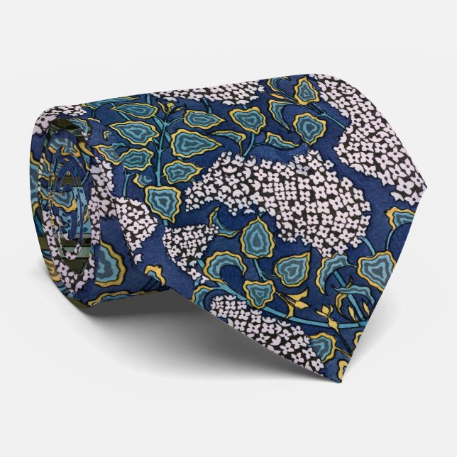 Corbata ART NOUVEAU LILACS,FOLIAGE Lilac Blue Green Floral (Enrollado)