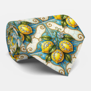 Corbata Art Nouveau Limones de Amalfi Diamantes Caball