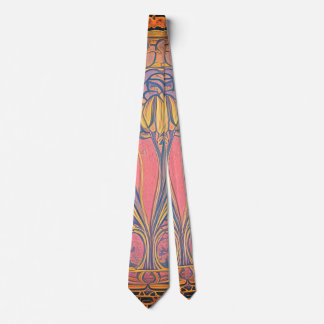 Corbata Art Nouveau y arte digital inspirado en el arte pe