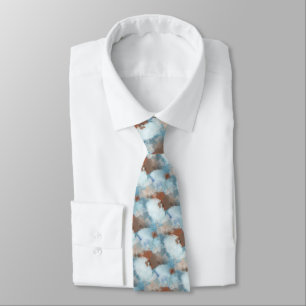 Corbata Arte abstracto beige marrón rojo azul taupe Chic