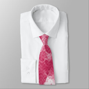 Corbata Arte abstracto de acuarela rosa caliente vibrante