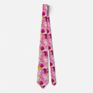 Corbata Arte abstracto de patrón de tinta alcohólica rosa