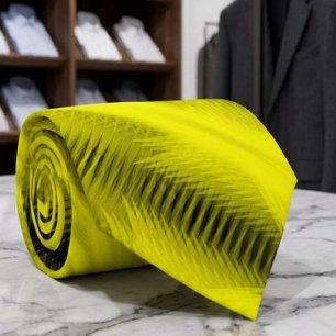 Corbata Arte abstracto diagonal futurista amarillo
