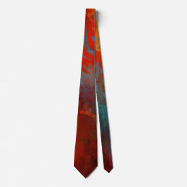Corbata Arte abstracto digital grunge rojo, acuático y dor