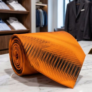 Corbata Arte abstracto futurista de naranja sobre negro
