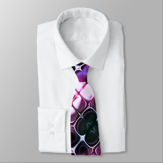 Corbata Arte abstracto único negro morado blanco