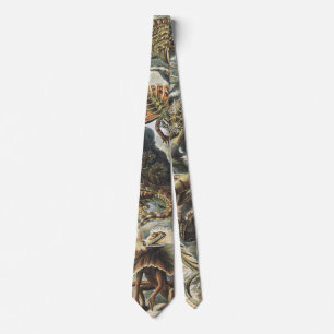 Corbata Arte Antiguo de la Naturaleza de Reptiles y Lagart
