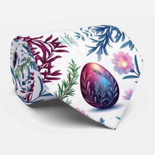 Corbata Arte botánico de huevo de Pascua elegante