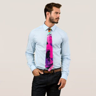 Corbata Arte callejero atrevido con negro morado y amarill