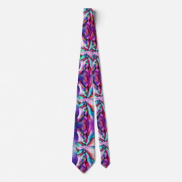 Corbata arte colorido de pintura de caballo de arco iris