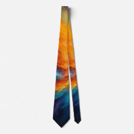 Corbata Arte Cósmico Abstracto Brillante Energía Desatada
