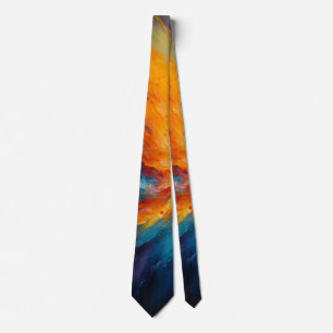Corbata Arte Cósmico Abstracto Brillante Energía Desatada