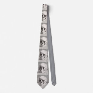 Corbata Arte de cráneo gráfico: diseño de tinta minimalist