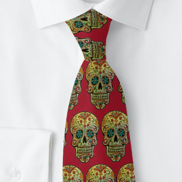Corbata Arte de cráneos de azúcar, Día de Muertos