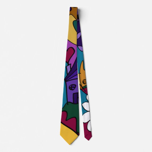 Corbata Arte de Doodle Colorido (Anverso)