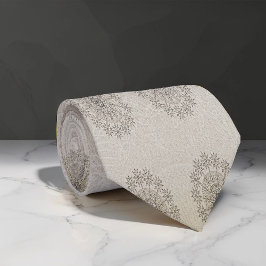 Corbata Arte de estampado textil floral de arena