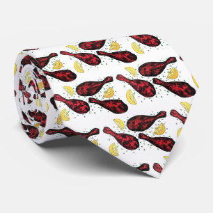 Corbata Arte de Ilustracion de comida de pollo de Tandoori