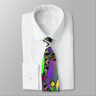 Corbata Arte de impresión de máscara de Mardi Gras psicodé