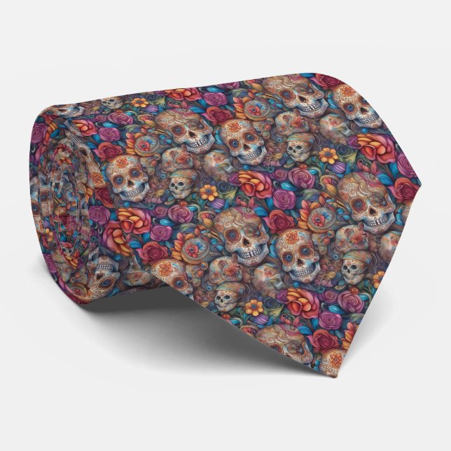 Corbata Arte de la calavera del azúcar - Día complicado de (Enrollado)