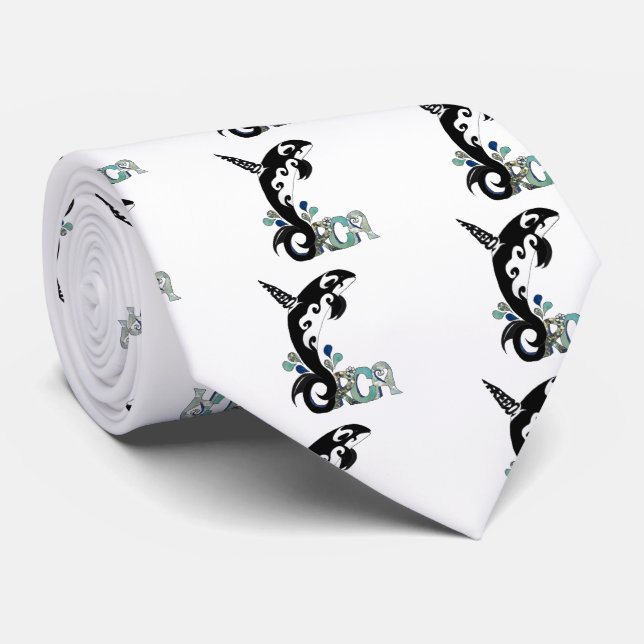 Corbata Arte de la Libertad de las Orcas (Enrollado)