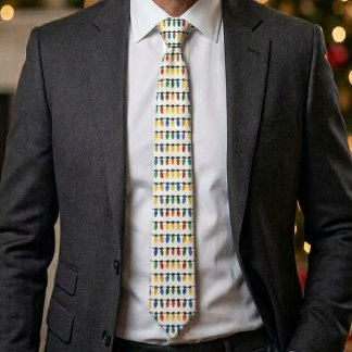Corbata Arte de luces de cuerda coloridas de Navidad retro