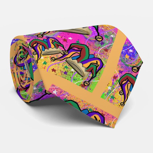 CORBATA ARTE DE MARDI GRAS (Enrollado)