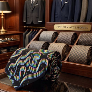 Corbata Arte de patrón de filas de cintas de colores de ar
