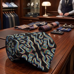 Corbata Arte de patrón de filas de cintas de colores de ar