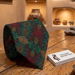 Corbata Arte de patrón geométrico con líneas de nativos am