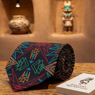Corbata Arte de patrón geométrico con líneas de nativos am