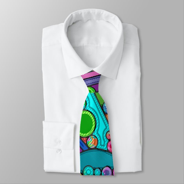 Corbata Arte de patrón pintado a mano y digitalmente 12 (Atado)