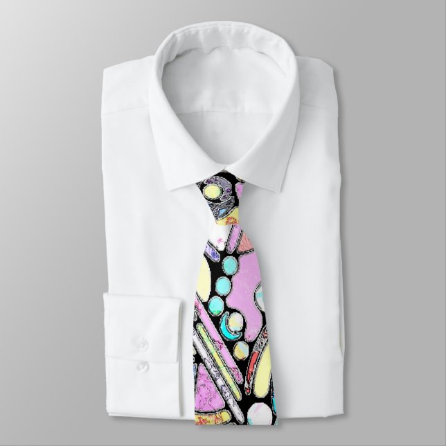 Corbata Arte de patrón pintado a mano y digitalmente 17 (Atado)