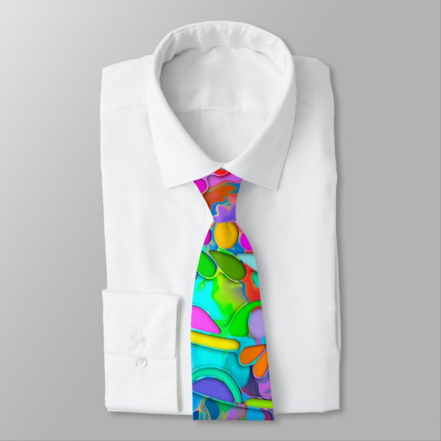 Corbata Arte de patrón pintado a mano y digitalmente 18 (Atado)