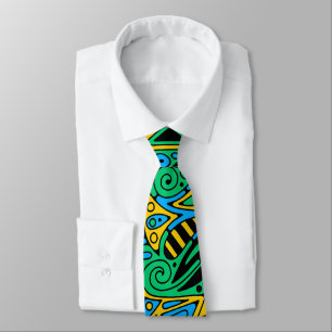 Corbata Arte de patrón pintado a mano y digitalmente 21