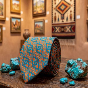 Corbata Arte de patrón y colores al estilo del suroeste am