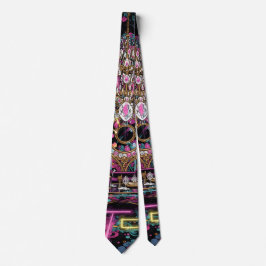 Corbata Arte de Salón de Lujo Psicodélico de Neón