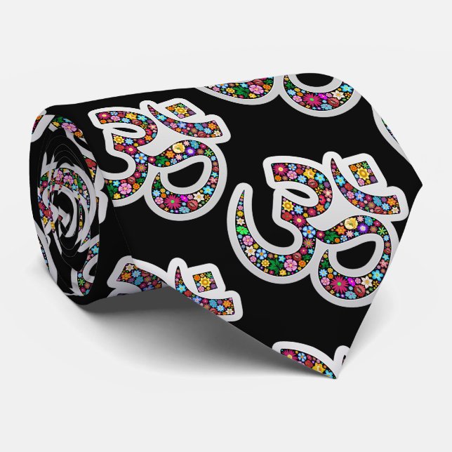 Corbata Arte de Símbolo Floral Namaste (Enrollado)