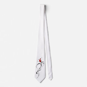Corbata Arte de Tatuaje Tribal Surrealista Dama Rosa Roja 