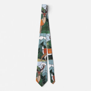 Corbata Arte de vidrio emplomado, estilo de ciervo de arte