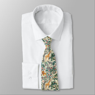Corbata Arte de vintage, jirafas de cebras, flamingo, pája
