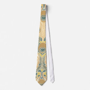 Corbata arte deco arte nouveau patrón de pavo real arte