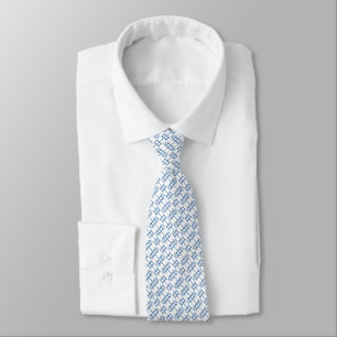 Corbata Arte decorativo geometría ornamento blanco y azul