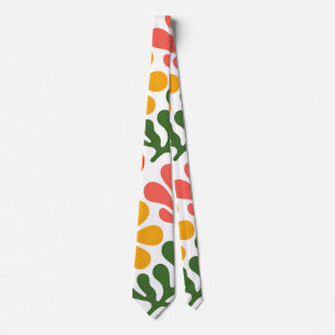 Corbata Arte Floral Abstracto Colorido Matisse Retro