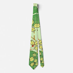 Corbata Arte floral botánico de hoja japonesa Patrón