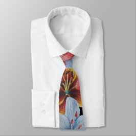 Corbata arte floral del estampado de plores grande