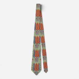 Corbata Arte Folclórico Americano Antiguo Decoración Flora